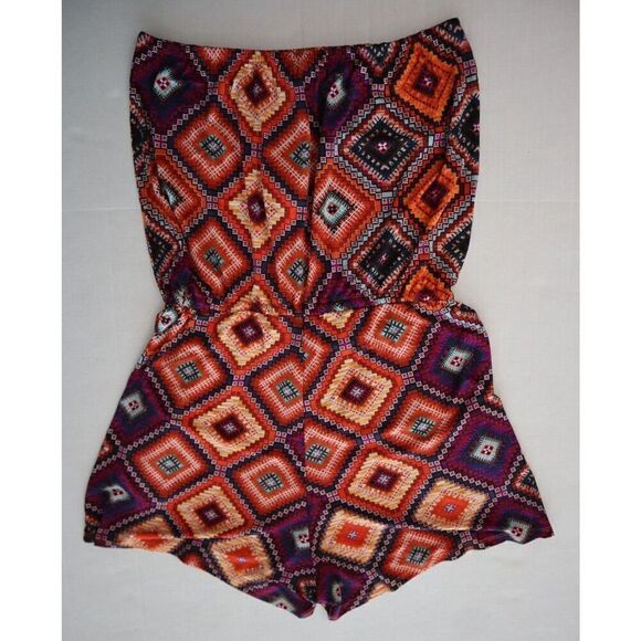 Tigerlily Women's Sz 6 Multicolor Strapless Zehra Playsuit Romper - Picture 11 of 12